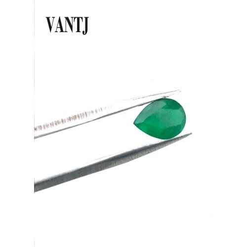 VANTJ Genuine Natural Emerald Loose Gemstone Pear Cut Customizable Diy for Silver Gold Women Jewelry Random Delivery