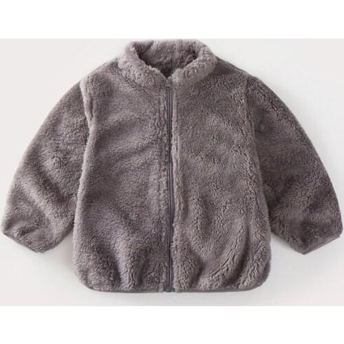 2021 Autumn Winter Warm Baby Kids Girls New Childrens Plush Coats Baby Girls Solid Color Jackets Boys Casual Jackets Baby Tops