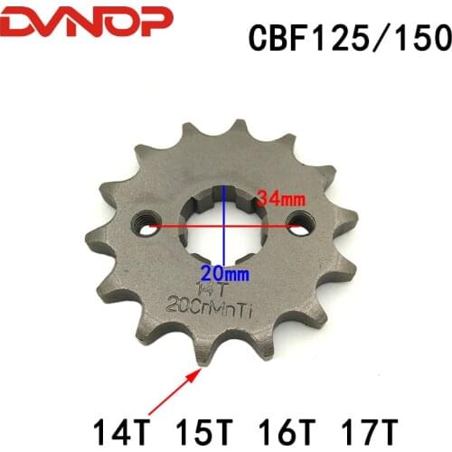 Motorcycle Front Sprocket 14 15 16 17 Tooth for Honda CBF125 CBF150 CBF 125 150 KTT