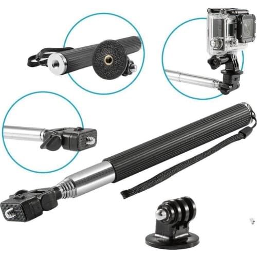 Extendable Self-portrait Telescopic Pole w/Mount Adapter & Screw for GoPro Hero