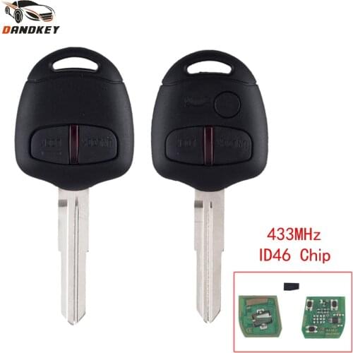 Dandkey Transponder ID46 Chip 2/3 Buttons Smart Remote Key Fob 433Mhz For Mitsubishi Lancer Outlander Pajero Triton MIT11R Balde