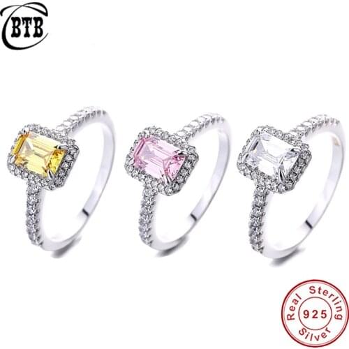 Luxury 925 Sterling Silver Created Moissanite Diamond Wedding Engagement Ring Refers To High-end Jewelry Wholesale