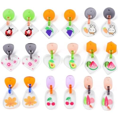 Earrings For Women Fashion Charm Eardrop Hip Hop Girls Gift Cute Sweet Heart Exaggeration Special Creativity Tape Love Heart