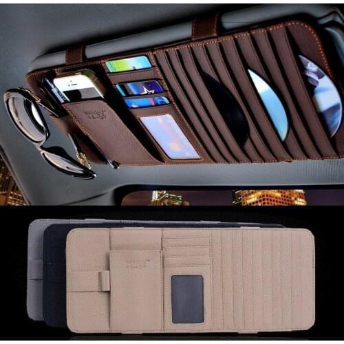 Universal Car CD Organizer Multifunctional Auto Sunshade Storage Bag Sun Visor Cards Sunglasses Organzier for Stowing Tidying