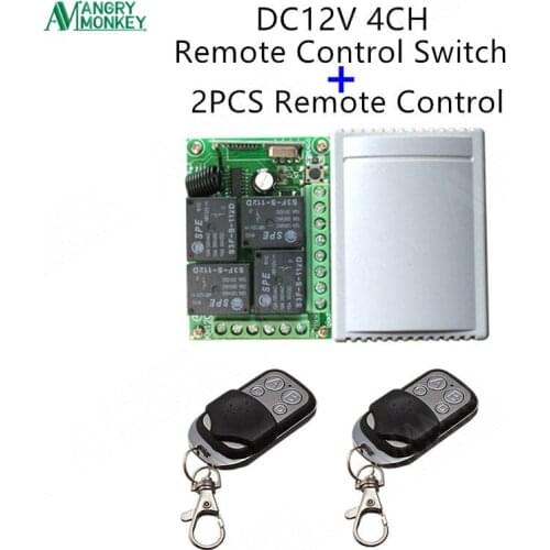 433Mhz Universal Wireless Remote Switch DC12V 4CH Relay Receiver Module and 2 Peices 4 Channel RF Remote 433 Mhz Transmitter