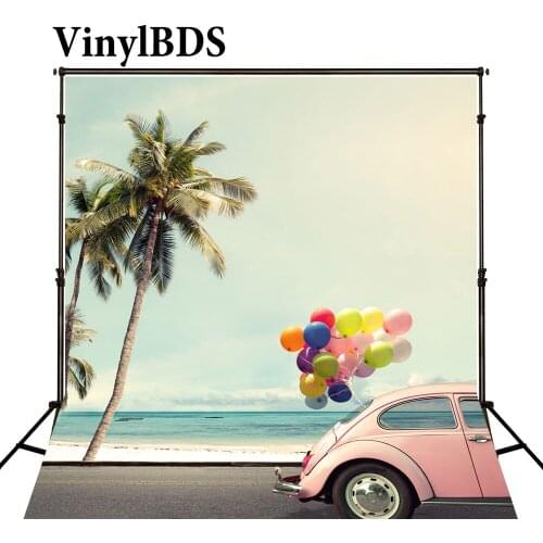 VinylBDS 10x10FT Globos and Coconut Tree Backdrops Pink Newborn Fotografia Photocall for Photo Studio