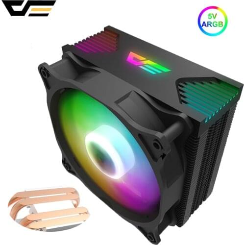 DarkFlash 4 Heat Pipes ARGB CPU Air Cooler 3Pin+4Pin PWM Fan with Sync Quiet for AM4/AM3 Intel LGA1366/1200/775/115x CPU Cooling