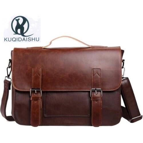 High Quality Men Handbag Vintage Hand Bag Business Travel Messenger Bag Men PU Leather Shoulder Bags