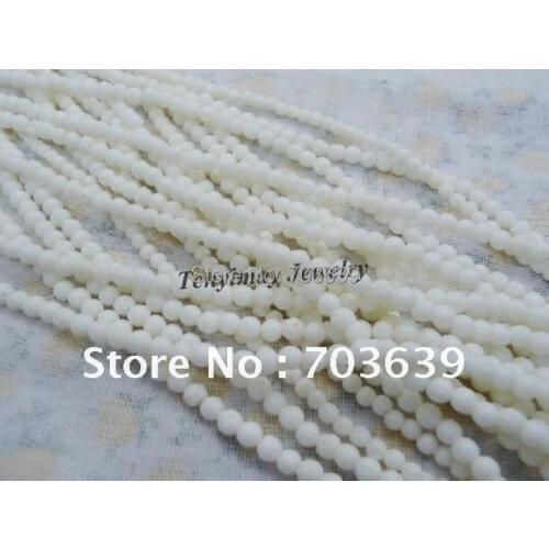 High Grade 6mm White Coral Loose Beads Free Shipping, Natural White Coral Beads, 5 Strands 16"/Strand Round Coral Beads