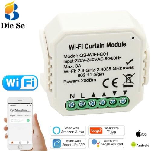WiFi Curtain Switch 220~240V Timer Module for Electric curtain Blind Roller Shutter Tuya Smart life Workwith Alexa Google Home