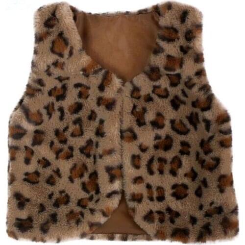 Kaiya Angel Toddler Spring Autumn Vest Fur Waistcoat Thick Warm Kids Winter Jacket Wholesale sleeveless Girls Clothing Casual