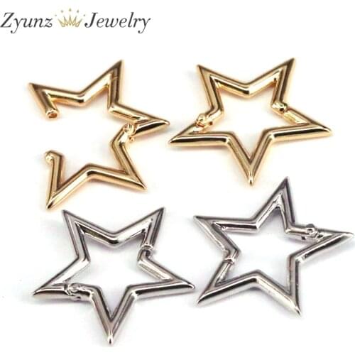 10PCS, Gold Silver Color Star Lock Clasp, Interlock Metal Clasp, Interlocking Clasp Fastener, Findings