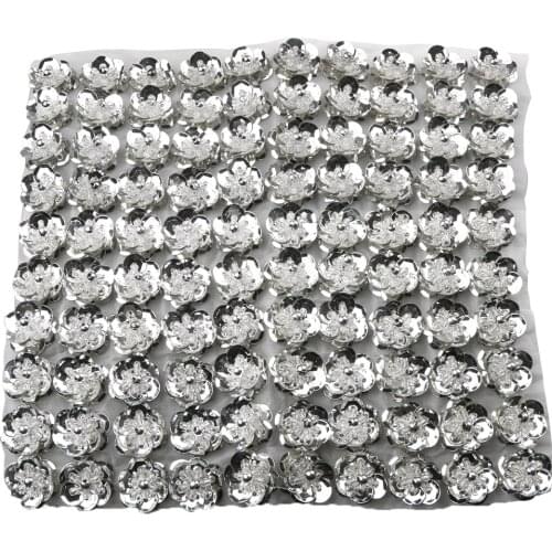 100pcs/Set Cupped Sequins Beads Flower Embellishments Applique for Sewing Crafts DIY 20mm