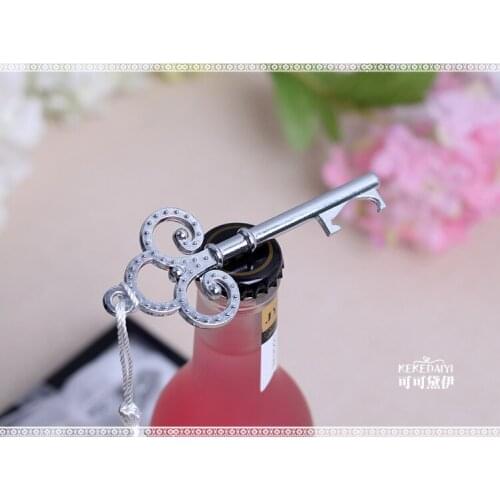 100 PCS Silver ancient Key shaped wine beer bottle opener wedding party favor guest gift wedding present