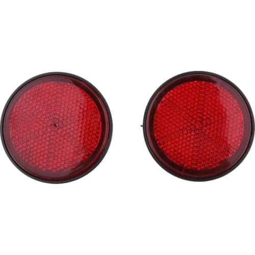 2Pcs Motorcycle Motorbike Scooter ATV Dirt Bike Plastic Round Reflective Reflectors