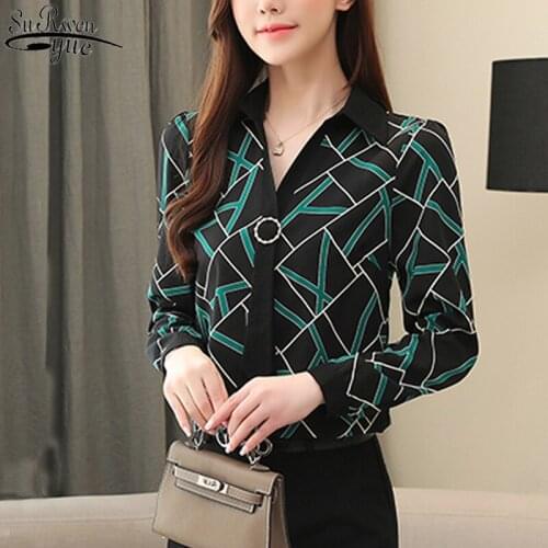 2021 Autumn Korean New Chiffon Shirt Women Pullover V Neck Plus Size Ladies Tops Striped Long Sleeve Blouse Women Blusas 10673