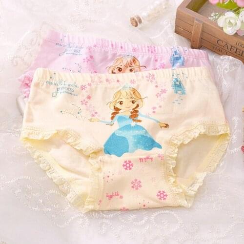 6 Pcs/lot New Children 's Underwear Cotton Cartoon Triangle Underwear Girls Printed Panties Cute Princess Underwear