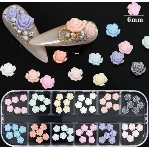 60pcs Butterfly Flower Nail Beauty Nail Glitter Decals Decoration DIY 3D Nail Design Nail Studs Manicures Tips