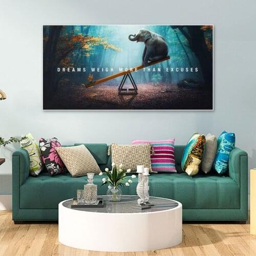 Abstract Elephant Butterfly Seesaw Posters And Prints Anime Rainforest Motivational Canvas Painting Decoration Wall Art Picture