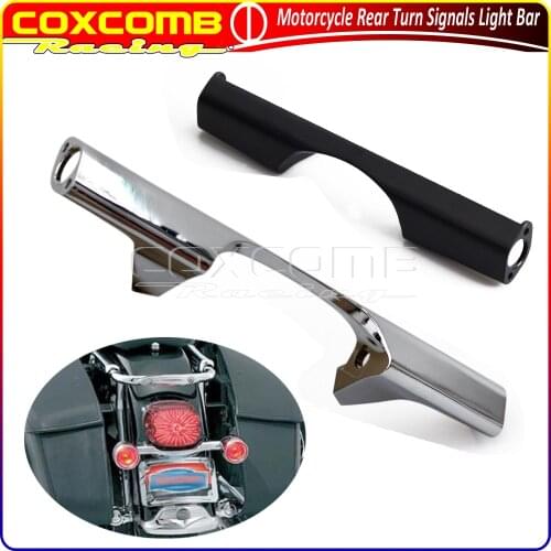 Black/Sliver Motorcycles Rear Turn Signal Bar For Harley Softail Touring FLST FLSTC FLSTN 1986-Later Indicators Bracket Holder