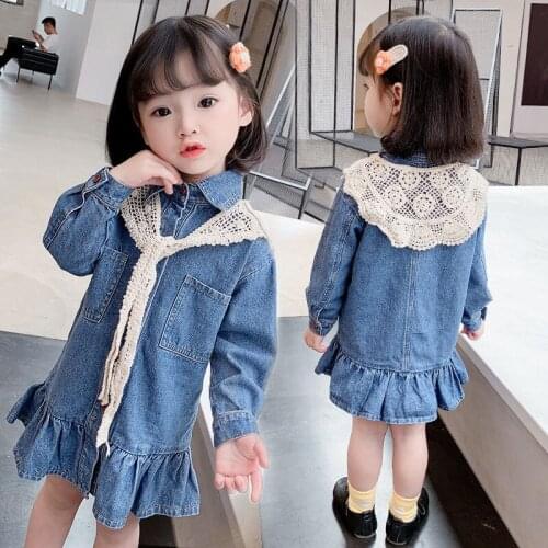 2021 new spring autumn/winter/summer Girls Kids Boys denim dress comfortable cute baby Clothes Children Clothing