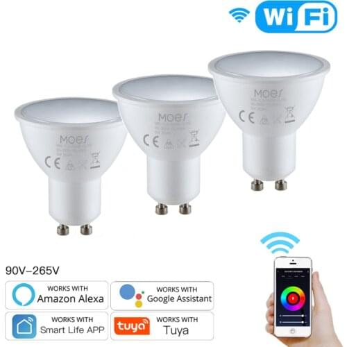 GU10 WiFi Light Bulb Dimmable LED Lamp RGB C+W Wireless Tuya Smart Life Remote Control 95-265V Timer Support Alexa Google Home