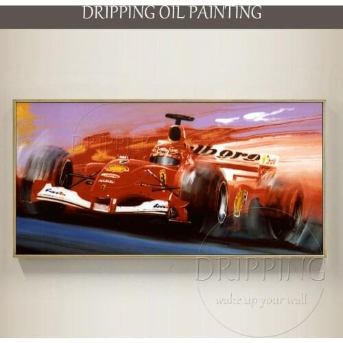 Artist Hand-painted High Quality Abstract Racing F-1 Oil Painting on Canvas Hand-painted Abstract Racing Car Oil Painting