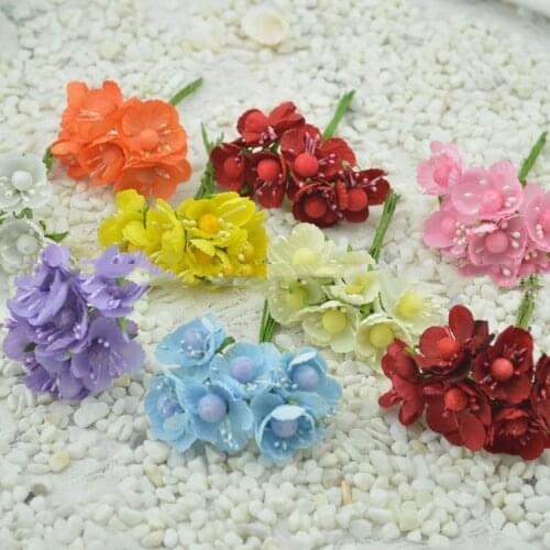 Artificial flowers good simulation rattan flower cherry plum silk flower garlands material DIY decorative flower wholesale flora
