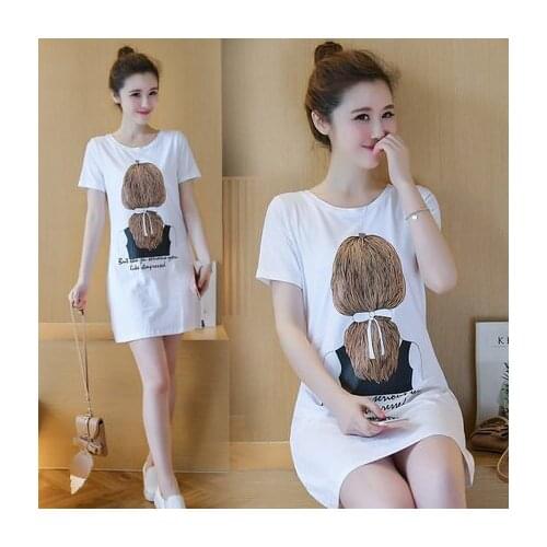 Korean Short Sleeve Womens Dress For Summer 2020 Printed Corton Mini Dress Women White Casual Dress Summer