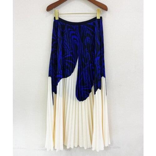 HOT SELLING Miyake fashion European and American print pleated skirt IN STOCK