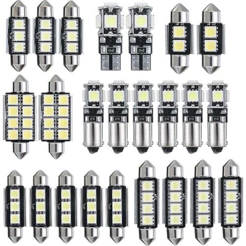 Mayitr 23pcs T10 5050 White LED Car Auto Interior Light Map Dome Trunk License Plate Lamp Glove Box Footwell Bulbs Parts