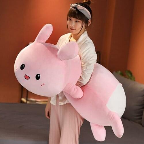Cute Fat Pink Rabbit Plush Toy Giant Sleeping Pillow Super Soft Cartoon Bunny Doll Girl Gift Decoration 47inch 120cm DY50973