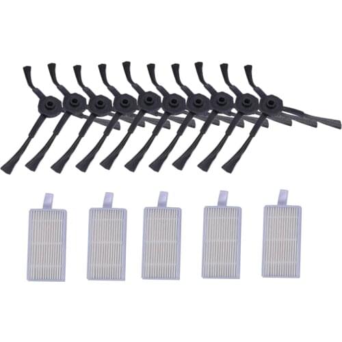 Vacuum Cleaner Accessories Kit For Panda X500,Gutrend Joy90/Fun 110, Ecovacs Cr120/Cen540 Hepa Filter X 5Pcs + Side Brush X 10