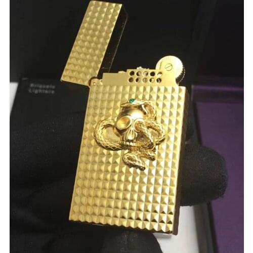 Handmade Pure Copper Seiko Inflatable Lighter Loud Flint Grinding Wheel Brass Kerosene Gas Collecting Machinery Smoking Gift 95G