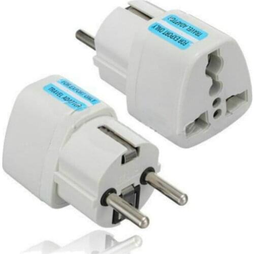 NEW Universal Travel Adapter US AU UK to EU Plug Travel Wall AC Power Adapter 250V 10A Socket Converter White