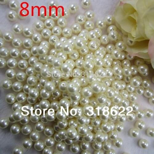 Wholesale 7colors 8mm Ivory/white/black Color ABS Pearl Imitation Round Beads for DIY Jewelry Making/Apparel decor 400pcs/lot