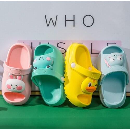 Children Slippers For Boys Girls Summer Kids Beach Shoes Non-slip Cute Slides Baby Toddler Soft Indoor Bathroom Sandals EVA