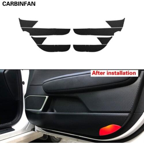 Car Styling Side Door Inner Decal Anti-kick Protective Carbon fiber Flim Sticker 4Pcs/Set FIT FOR KIA K5