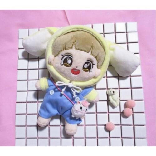 [MYKPOP]Bunny Hooded Sweatshirt + overalls 2pcs Set for 20cm 15cm doll (without doll) KPOP Fans Collection SC20090820
