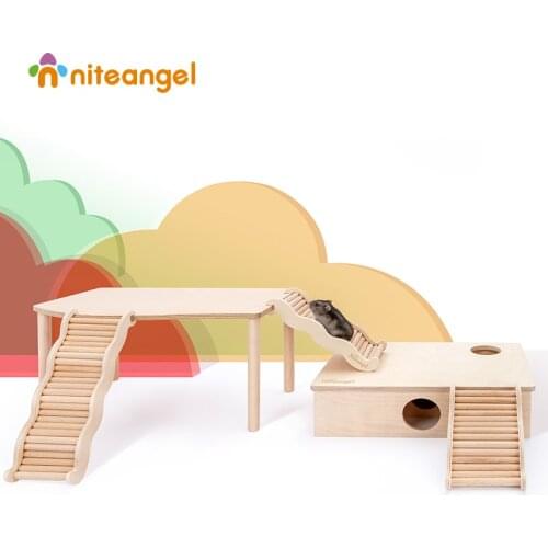 Wave Ladder Hamster Multi-Bedroom Platform Bath Sand Basin Ladder Wooden Stairs