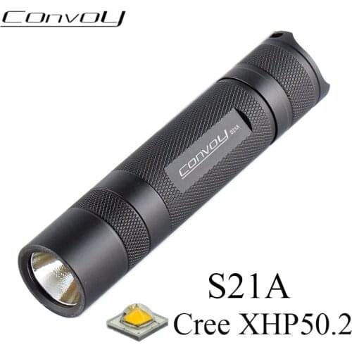 Flashlight Convoy S21A with Cree XHP50.2 Linterna Led S2+ Plus 21700 Edition Torch 2400lm Camping Fishing Work Black Flash Light
