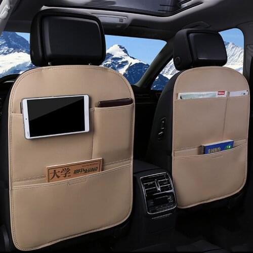 Car seat back protection cover leather car storage bag anti-kick cushion cover child baby anti-kick bag waterproof car supplies
