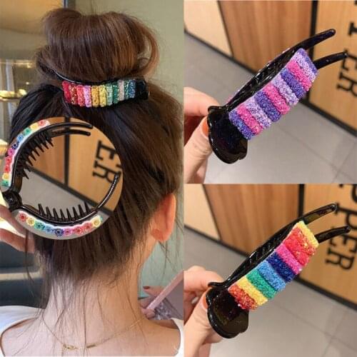 Fashion Korean style Hair Claws for Women Girls Rainbow Purple Hair Clip Claws Headress Female Acsesorios para el cabello
