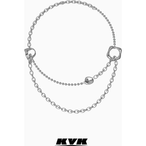KVK necklace female clavicle chain 2021 new tide ins cold wind light luxury jewelry simple personality jewelry necklace female