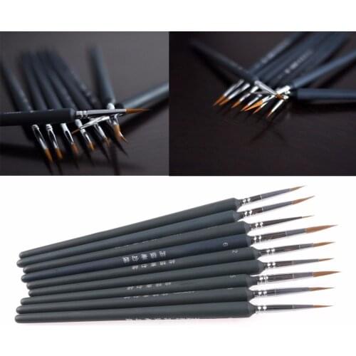 1Set/9Pcs Artists Brushes Brush Pen For Sketched Lines Gouache Watercolor Paint Oil Painting Supplies Tool Kit New Drop ship