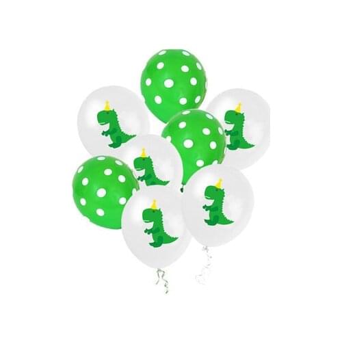 10pcs 12 inch cartoon crown dinosaur latex balloon childrens toy dinosaur theme birthday party decoration balloon balloon