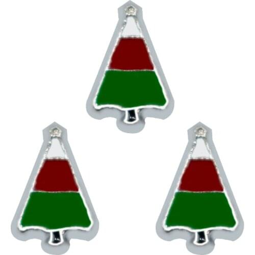 Newest 10pcs/lot Christmas trees Floating Charms Fit Living Glass Floating Lockets Bracelet DIY Charms Jewelry Accessory