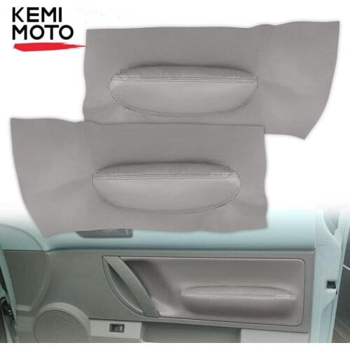 2pcs Beetle Cover Panel For VW Beetle 1998-2010 Door Panel Insert Cover Panel Trim Cards Gray Leather Car Replacement