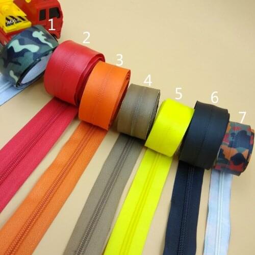 Free Shipping 5# Bulk Waterproof Nylon Zipper 5 Meters + 5 Sliders Working For Shoes Bags Luggage Diy Sewing Accessories