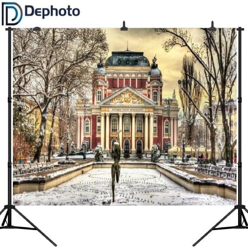 Dephoto Winter Snow Theatre Christmas Decor Photography Backgrounds Customized Photographic Backdrops For Photo Studio